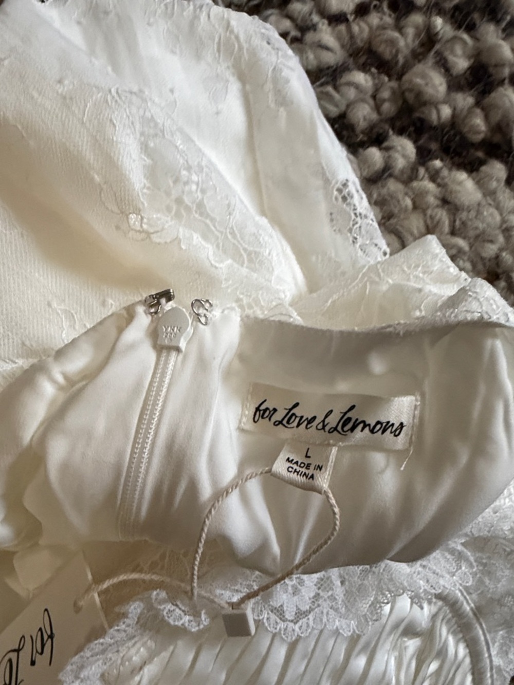 Women's Ivory Lace Slip Dress - Elegant Lace Chemise - Picture 4 of 4